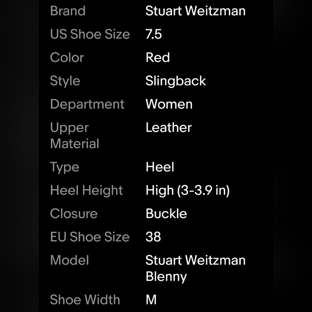 Sale❗️Stuart Weitzman Blenny Womens 7.5 M Red Leather Platform Slingback Heels - Picture 16 of 16